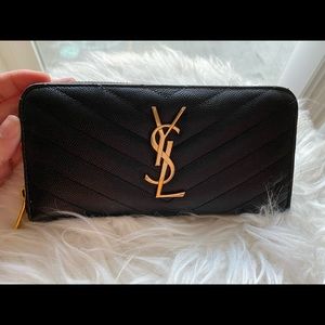 YSL monogram quilted leather wallet